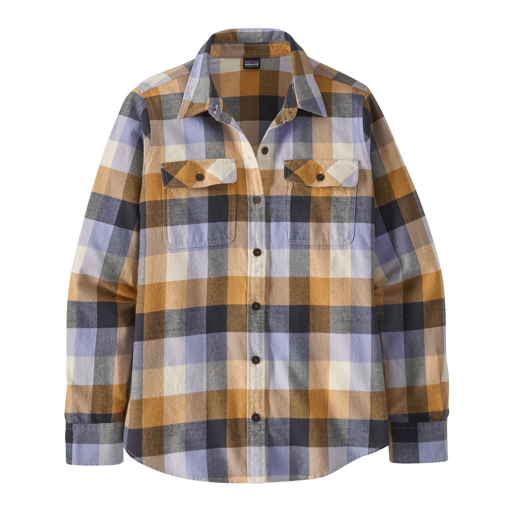 Patagonia Women's Long-Sleeved Organic Cotton Midweight Fjord Flannel Shirt Guides: Dried Mango / S