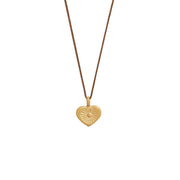 Bronwen Tiny Charm Necklace Happy Heart / Taupe