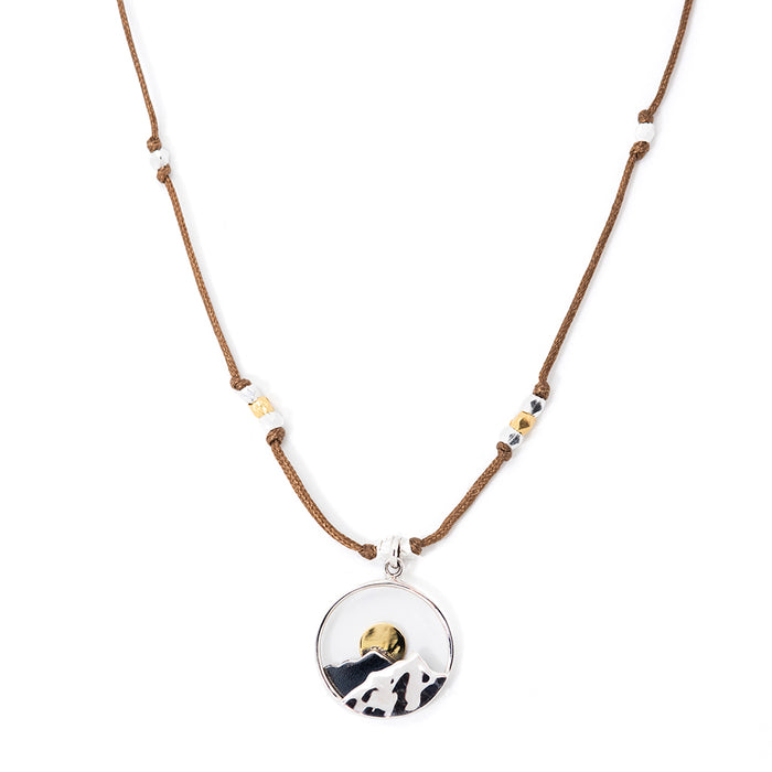 Bronwen Landscape Necklace Mountain / Espresso