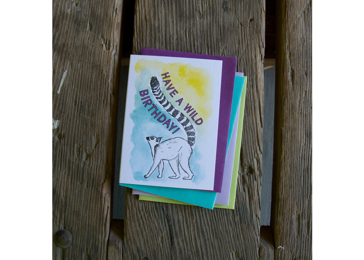 Have a Wild Birthday Lemur Card - Idaho Mountain Touring