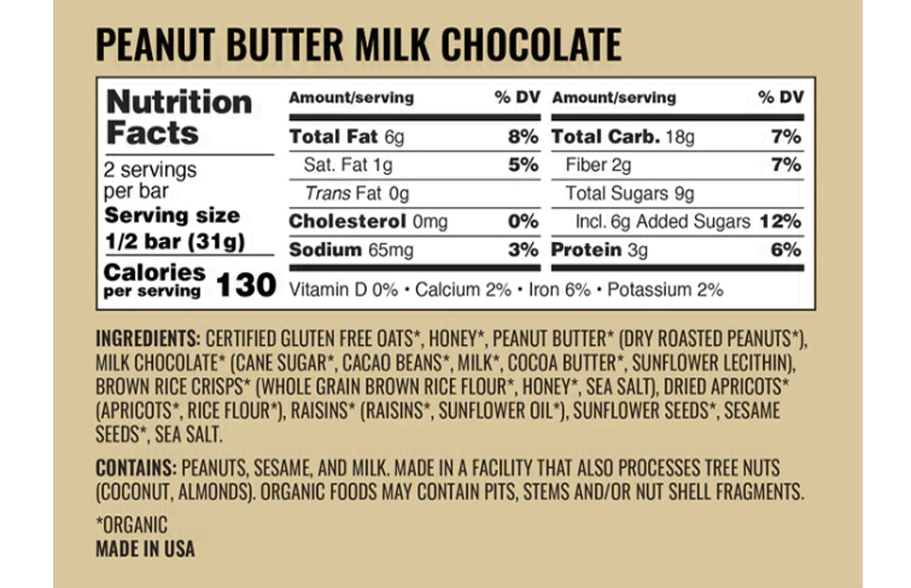 Peanut Butter Milk Chocolate Bar - Idaho Mountain Touring