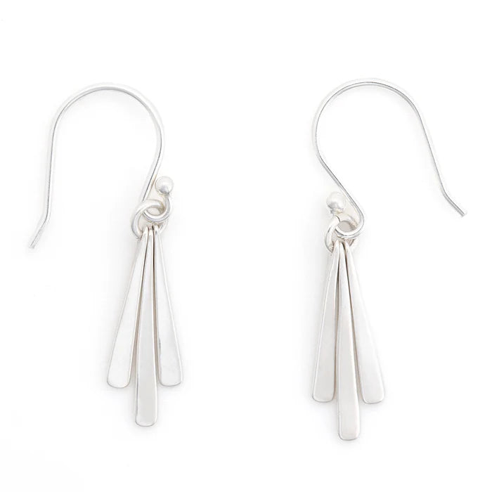 Bronwen Pinnacle Earrings - Silver Short