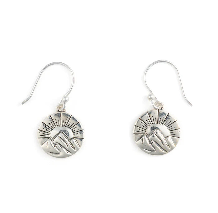 Bronwen Mountain Sunrise Earrings - Silver / Short