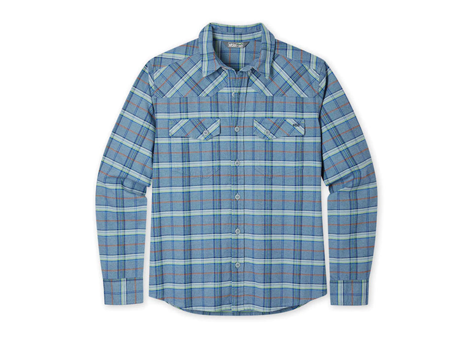 Stio Junction Flannel in Blue Heron Plaid