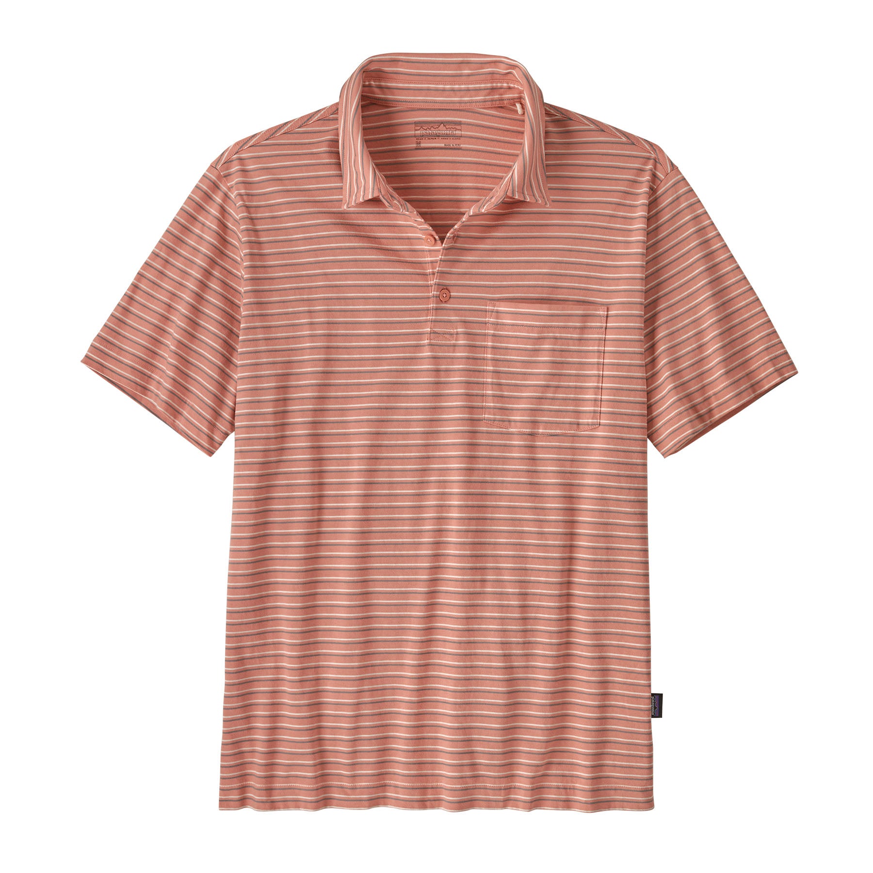 Patagonia Mens Cotton in Conversion Lightweight Polo Shirt Moment Pink