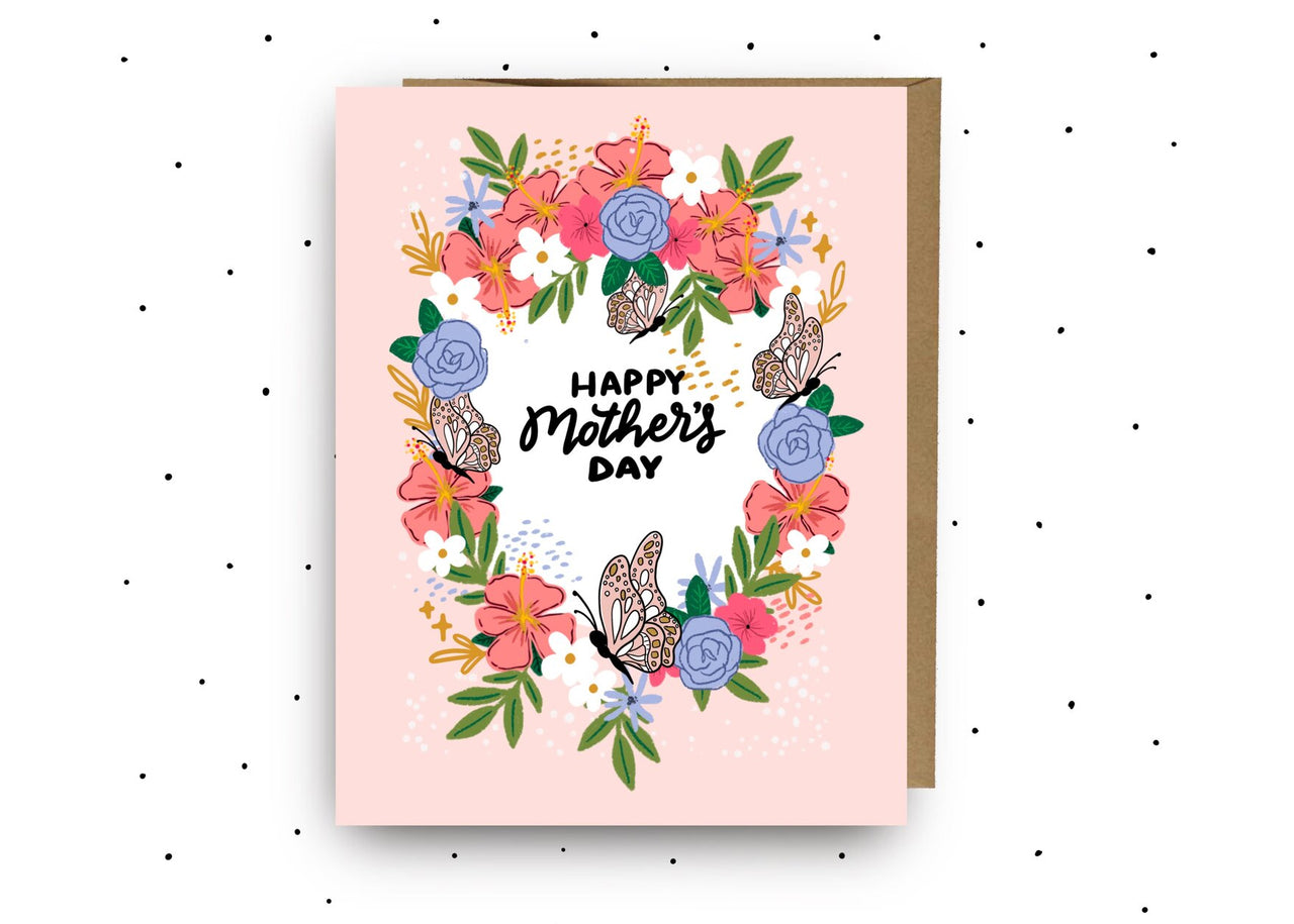 Butterfly Floral Happy Mother's Day Card - Idaho Mountain Touring