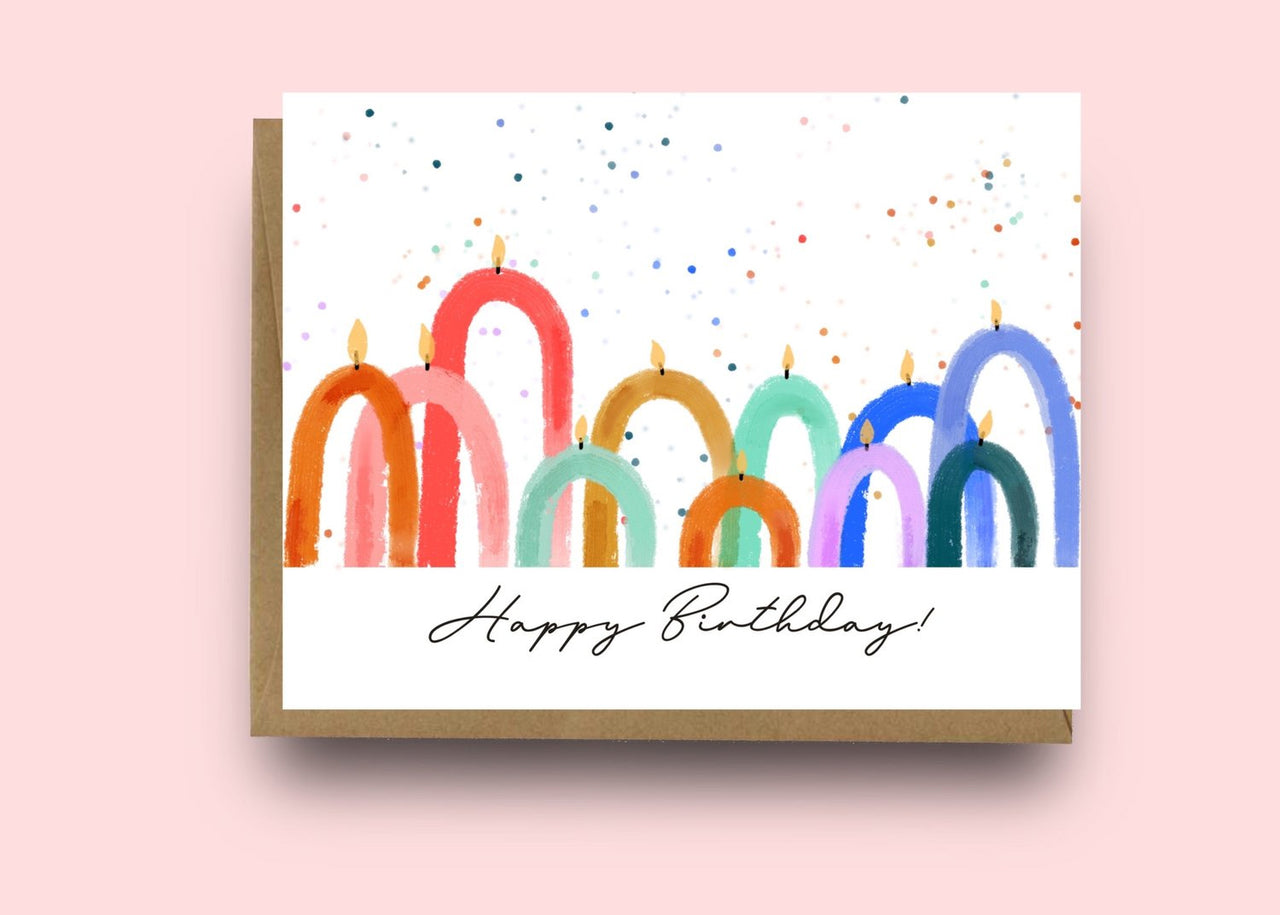 Happy Birthday Arch Candle Card - Idaho Mountain Touring