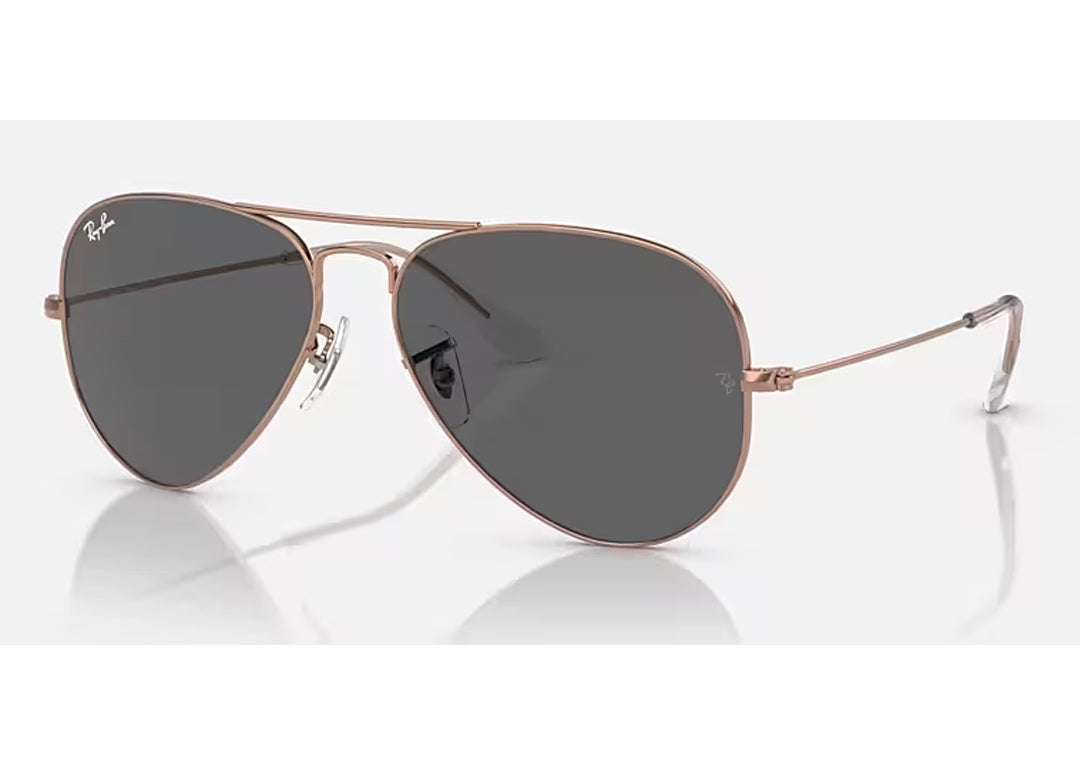 Ray Ban Aviator Classic Polished Rose Gold / Dark Grey