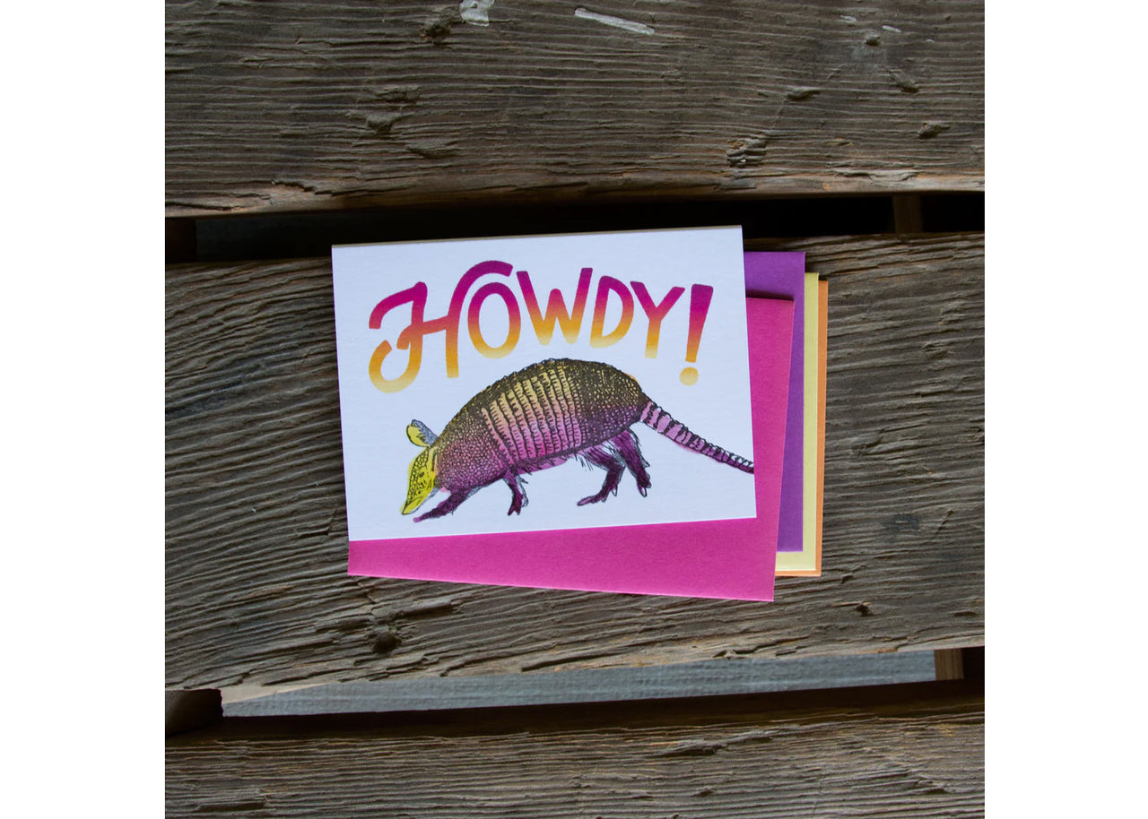 Howdy Armadillo Card - Idaho Mountain Touring