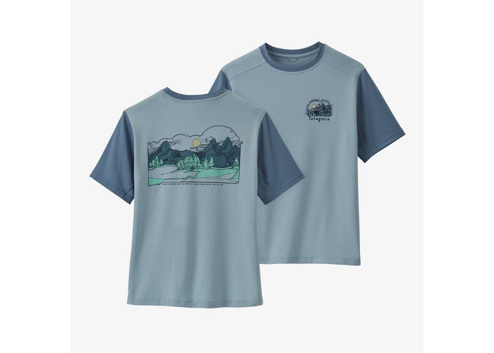 Patagonia Kids' Capilene SW T-Shirt Lost and Found: Steam Blue / M