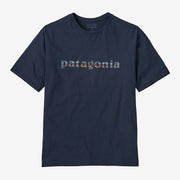 Patagonia '73 Text Logo Organic T Shirt New Navy