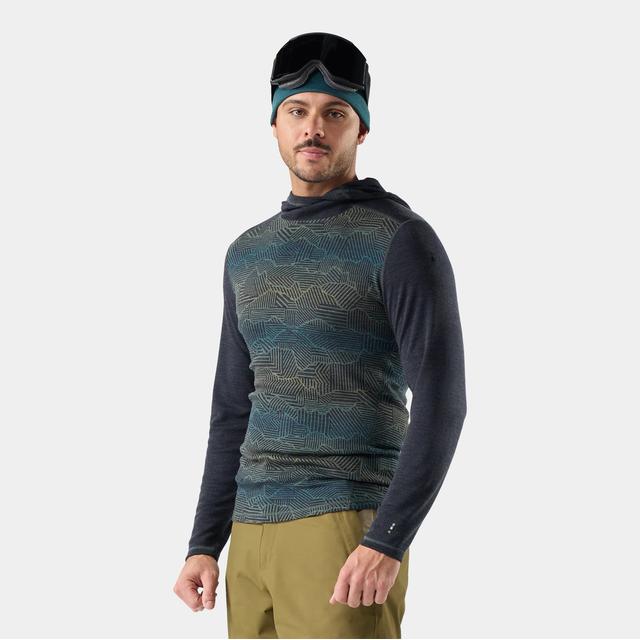 Smartwool Classic Thermal Merino Base Layer Hoodie Charcoal Linear Peaks