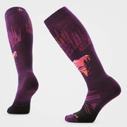 Smartwool Ski Alpine Auroras Over The Calf Socks Purple Iris