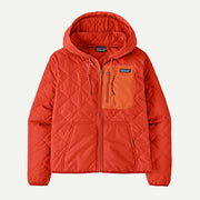 Patagonia Womens Diamond Quilted Bomber Hoody hot ember