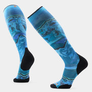 Smartwool Ski Storm Peak Print Over The Calf Socks Nightfall Blue Nightfall Blue