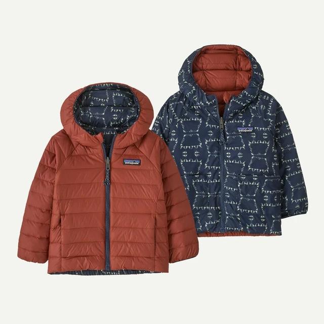 Patagonia Baby Reversible Down Sweater Hoody Snowshoe Hare: New Navy