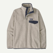 Patagonia Lightweight Synchilla Snap Oatmeal Heather w/Smolder Blue
