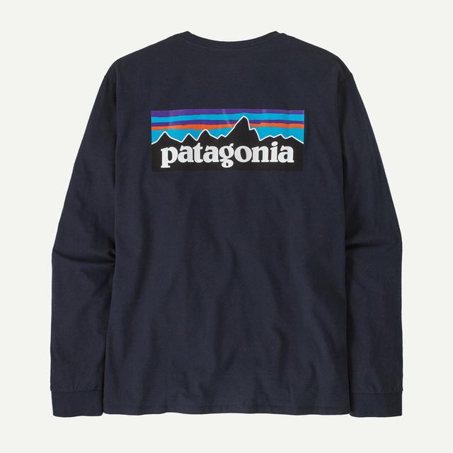 Patagonia Long Sleeved P 6 Logo Responsibili Tee New Navy