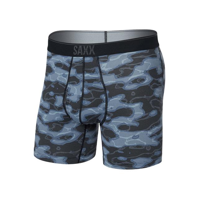 Saxx Mens Quest Quick-dry Mesh Boxer Briefs Waterdrop Camo - Black