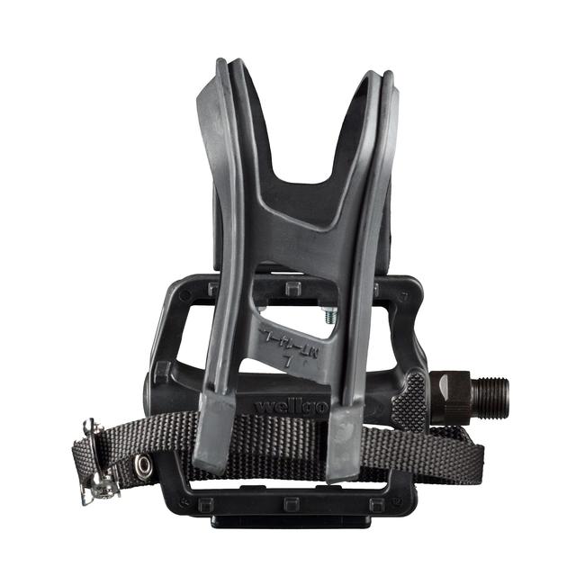 Wellgo B197t Resin Large Platform Pedal Set With Clip & Strap Black