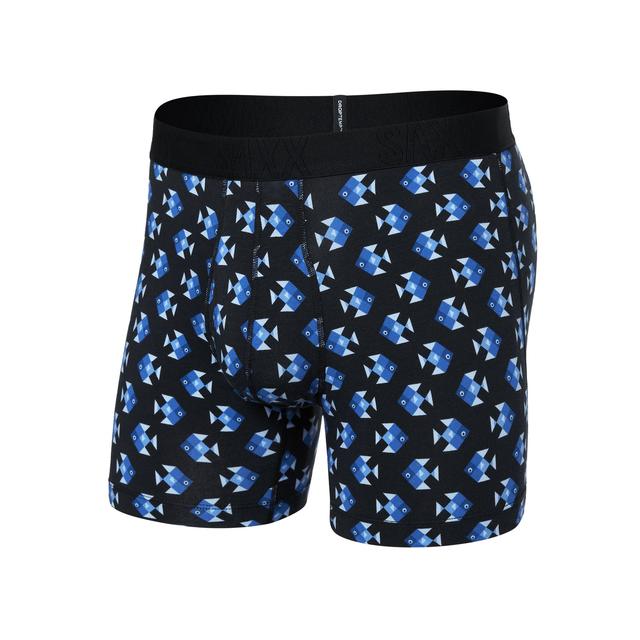 Saxx Droptemp Cooling Cotton Boxer Briefs Aquatic Check-Black
