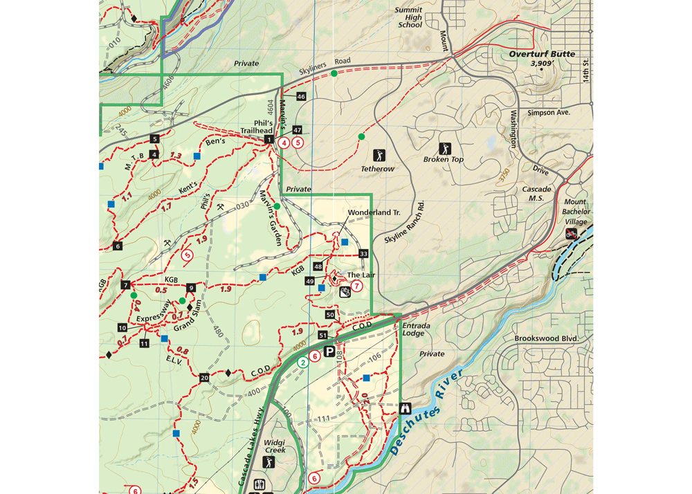 Bend Area Trail Map - Idaho Mountain Touring