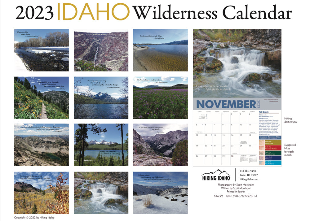 2023 Idaho Wilderness Calendar - Idaho Mountain Touring