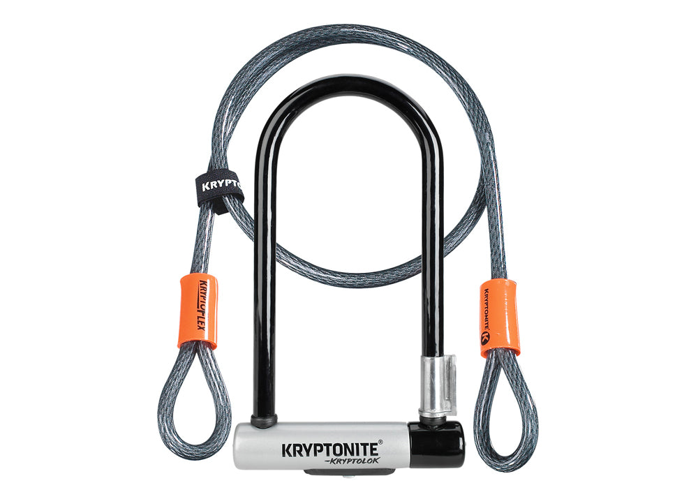 Kryptonite New-U KryptoLok Standard U-Lock with 4' Flex Cable - Idaho Mountain Touring