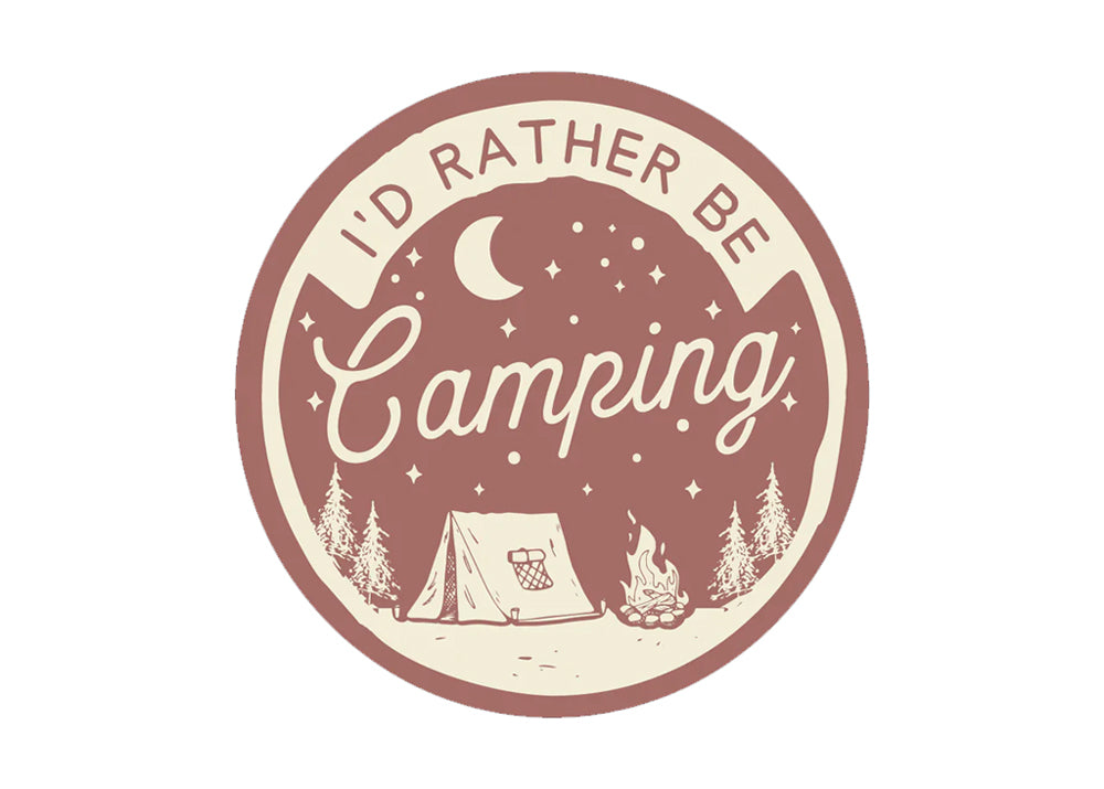 I'd Rather be Camping Sticker - Idaho Mountain Touring