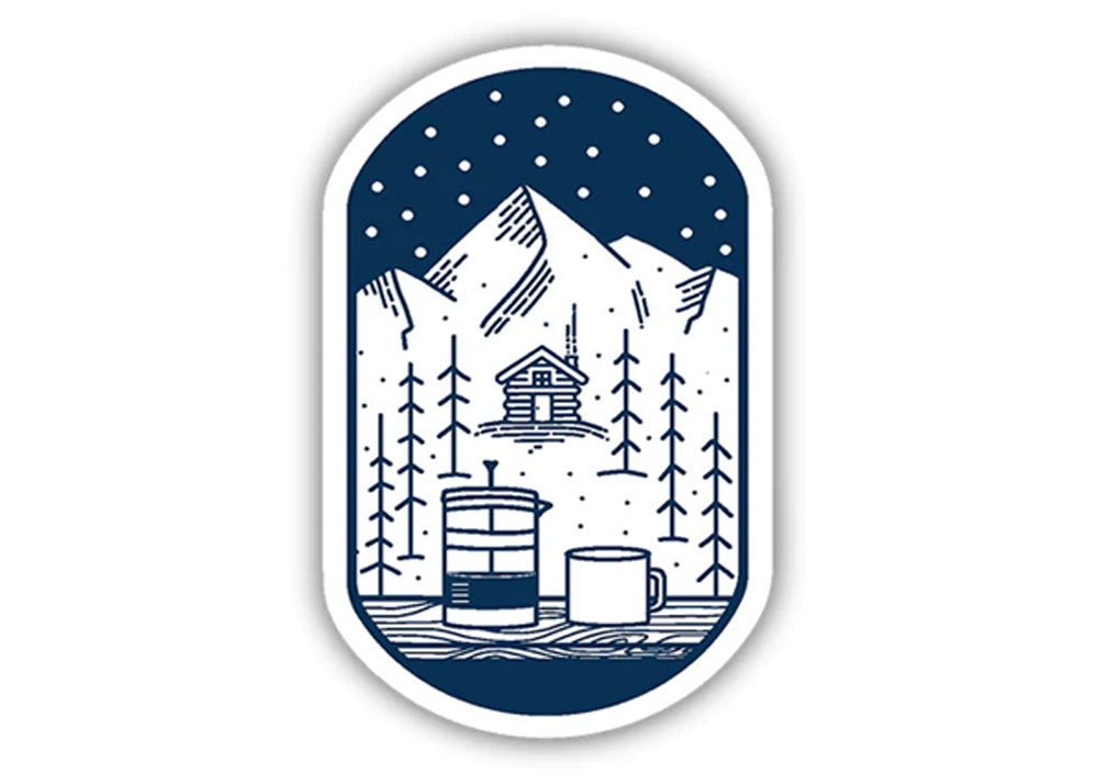French Press and Chill Sticker - Idaho Mountain Touring