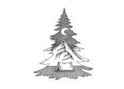 Tree Tent Scene Sticker - Idaho Mountain Touring