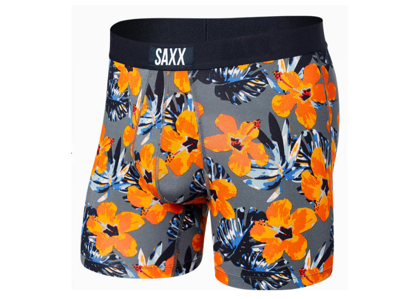 Men's Vibe Modern Fit Boxer - Solar Hibiscus-Grey / Small