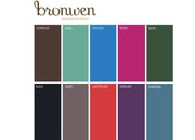 Bronwen cord color chart showing rectangular swatches of colors.