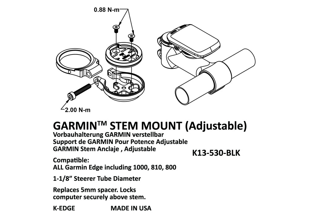 Adjustable Garmin Stem Mount - Idaho Mountain Touring