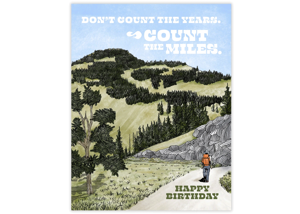 Count the Miles Birthday Card - Idaho Mountain Touring