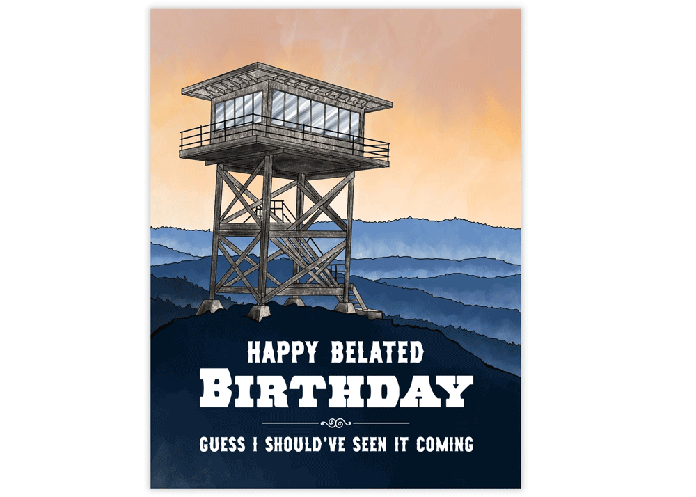 Seen It Coming Belated Birthday Card - Idaho Mountain Touring