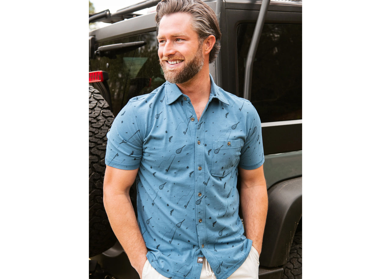 Men's Waters Knit Button Down- Classic Fit - Idaho Mountain Touring